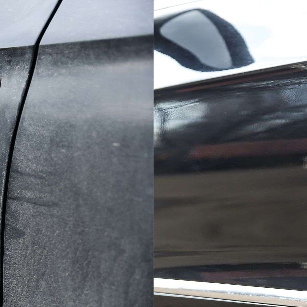 Car scratch repair before and after image