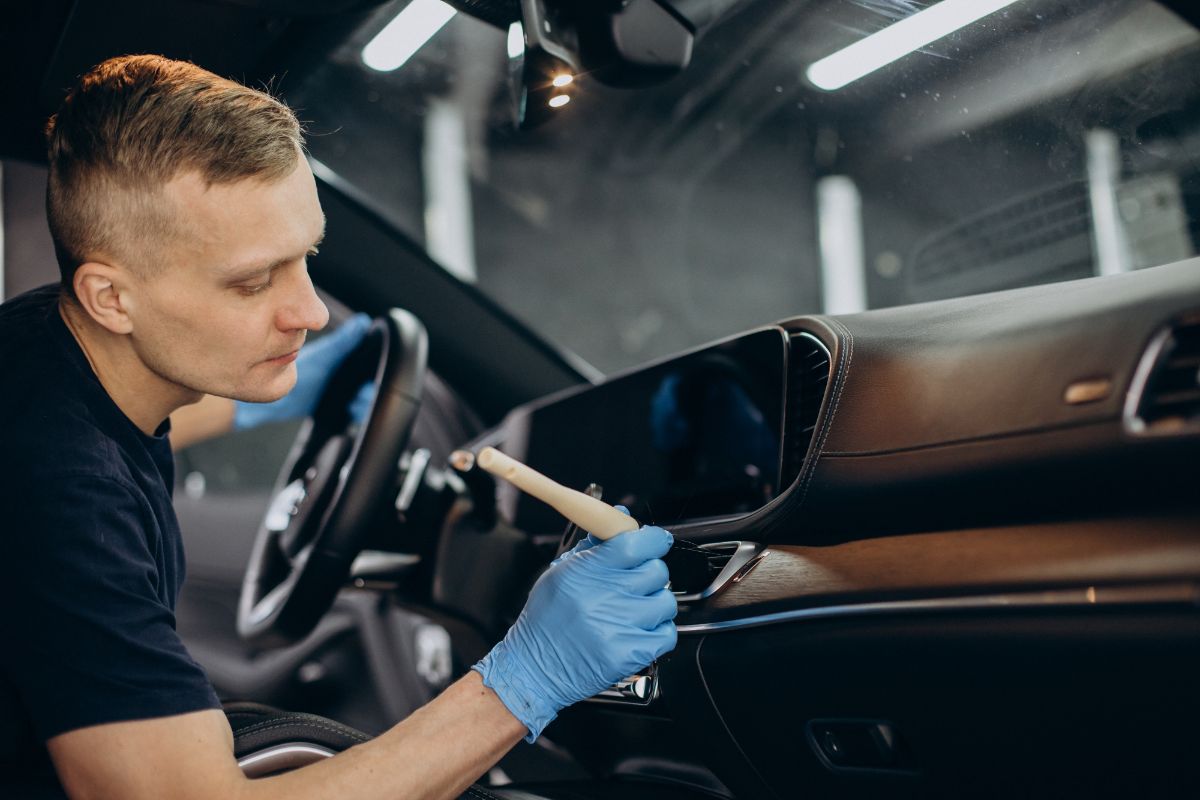 Interior detailing with a brush